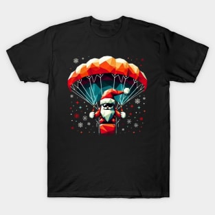 Christmas  Santa Paragliding T-Shirt